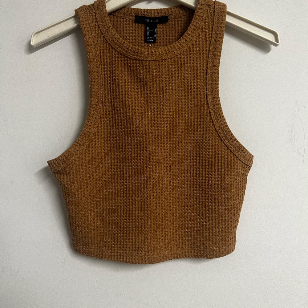 Forever 21 Waffle Knit Cropped Top